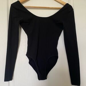 American Apparel Long Sleeve Black Bodysuit Size S